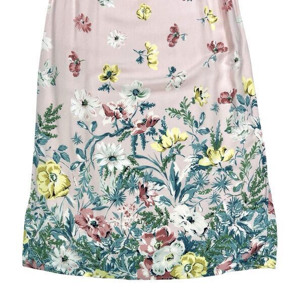 Loft Sleeveless Dress Womens Sz 2 Pink Floral Crew Neck Boho Coastal Beach - Picture 4 of 14